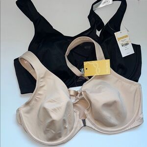 Delimira Women's Black and Tan Full Coverage Posture Bras